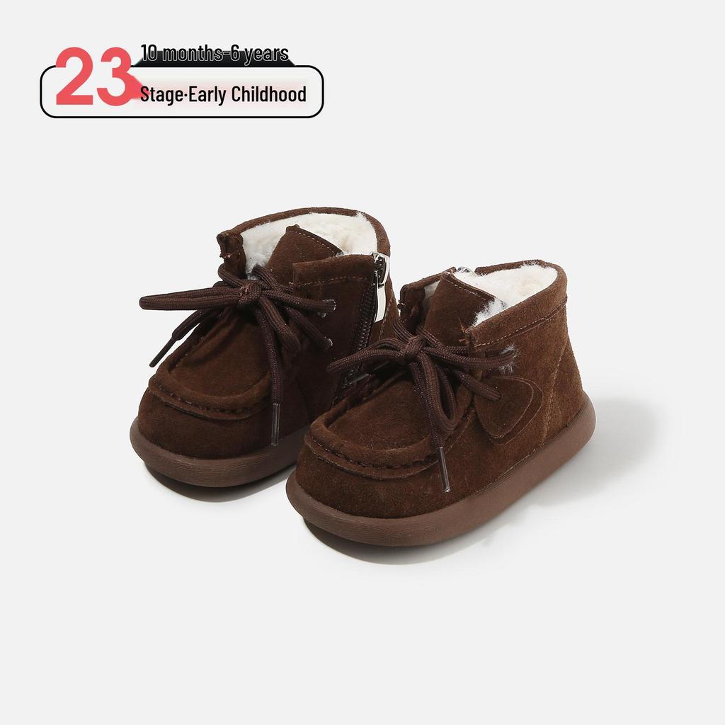 2025 Autumn/Winter Girls' Versatile Korean-Style Princess Cotton Boots - Soft Sole & Non-Slip.