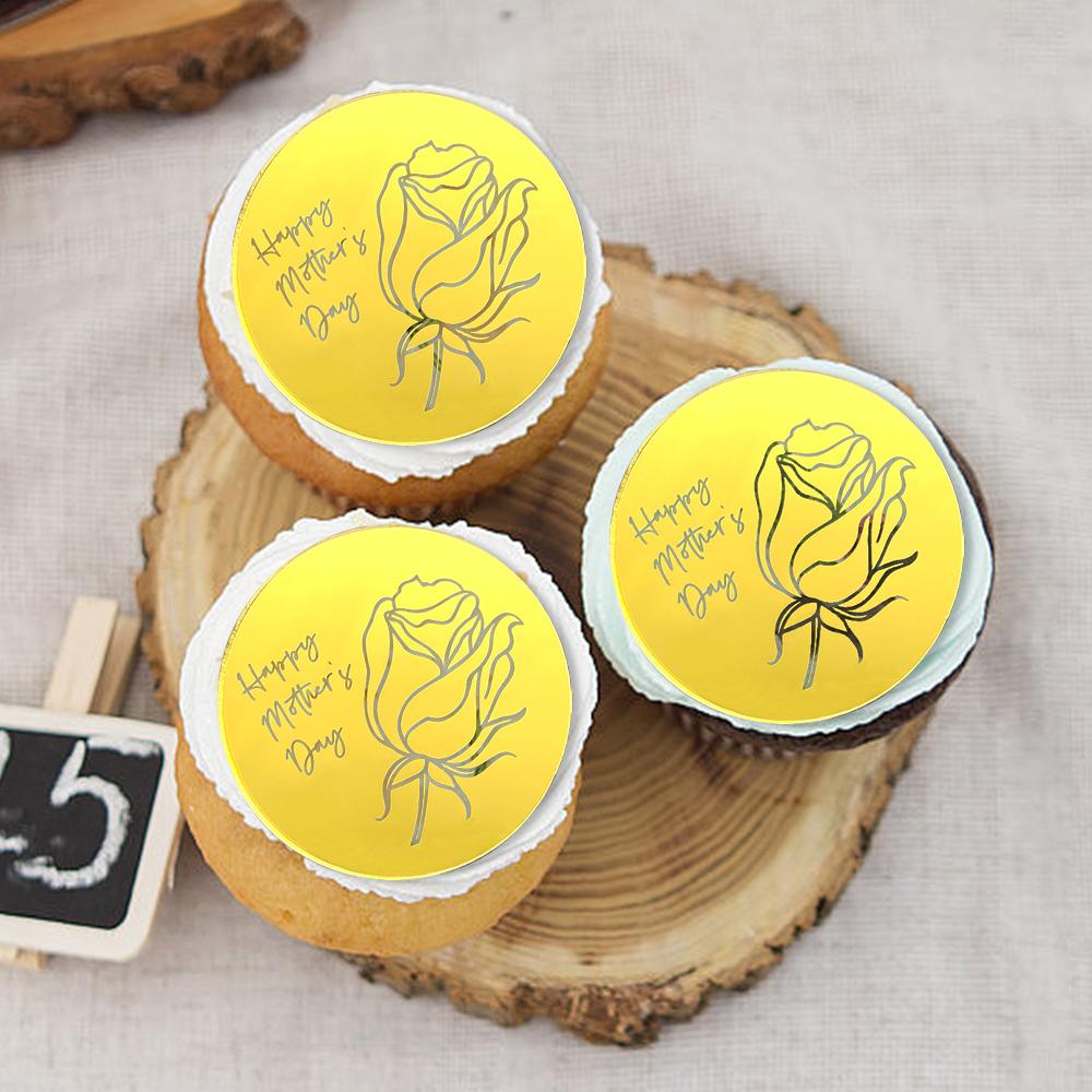 10pcs Happy Mother s Day Rose Cupcake Toppers for Mother s Day Cake Dessert Baking DIY Decoration Supplies 10pcs