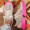 2026 Frühling Neu Leopardenmuster Retro Mode Freizeitschuhe Damen Sportschuhe Flacher Einstieg Bequem Vielseitig Klobige Sneaker