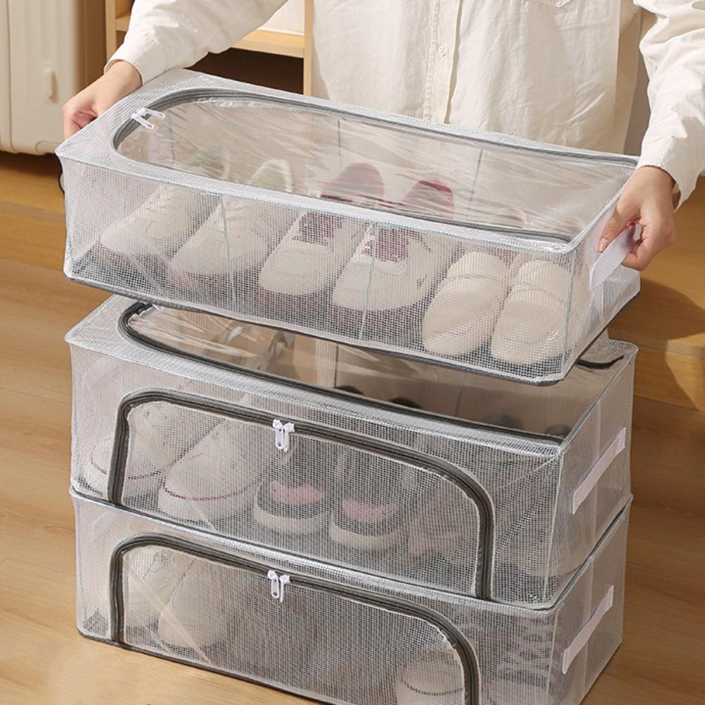 Kostenlose Installation Faltbare Schuhaufbewahrungsbox Großes Fassungsvermögen Transparenter Schuhständer Unterbett-Aufbewahrungsschale Schuhschrank Zimmer