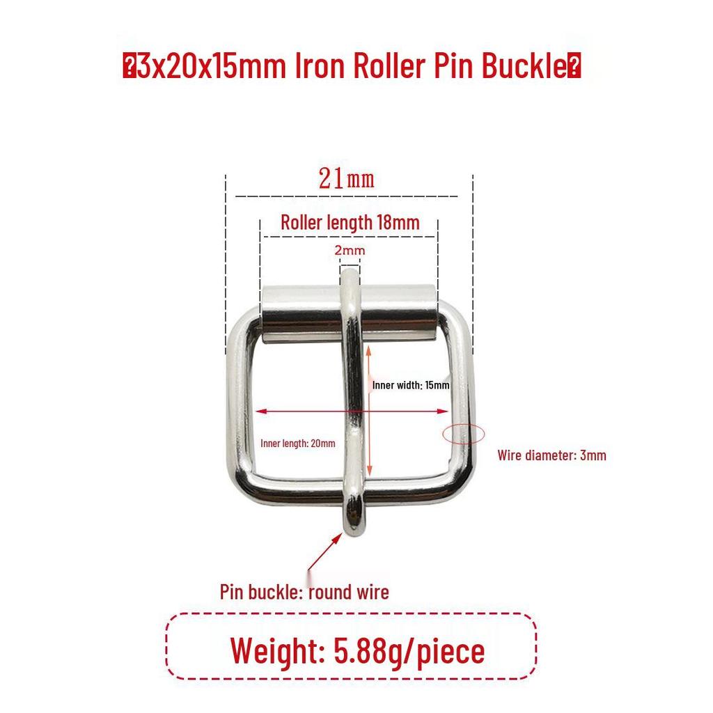 Fivela de Rolo Ajustável de Ferro Prateado para Mochilas e Bolsas