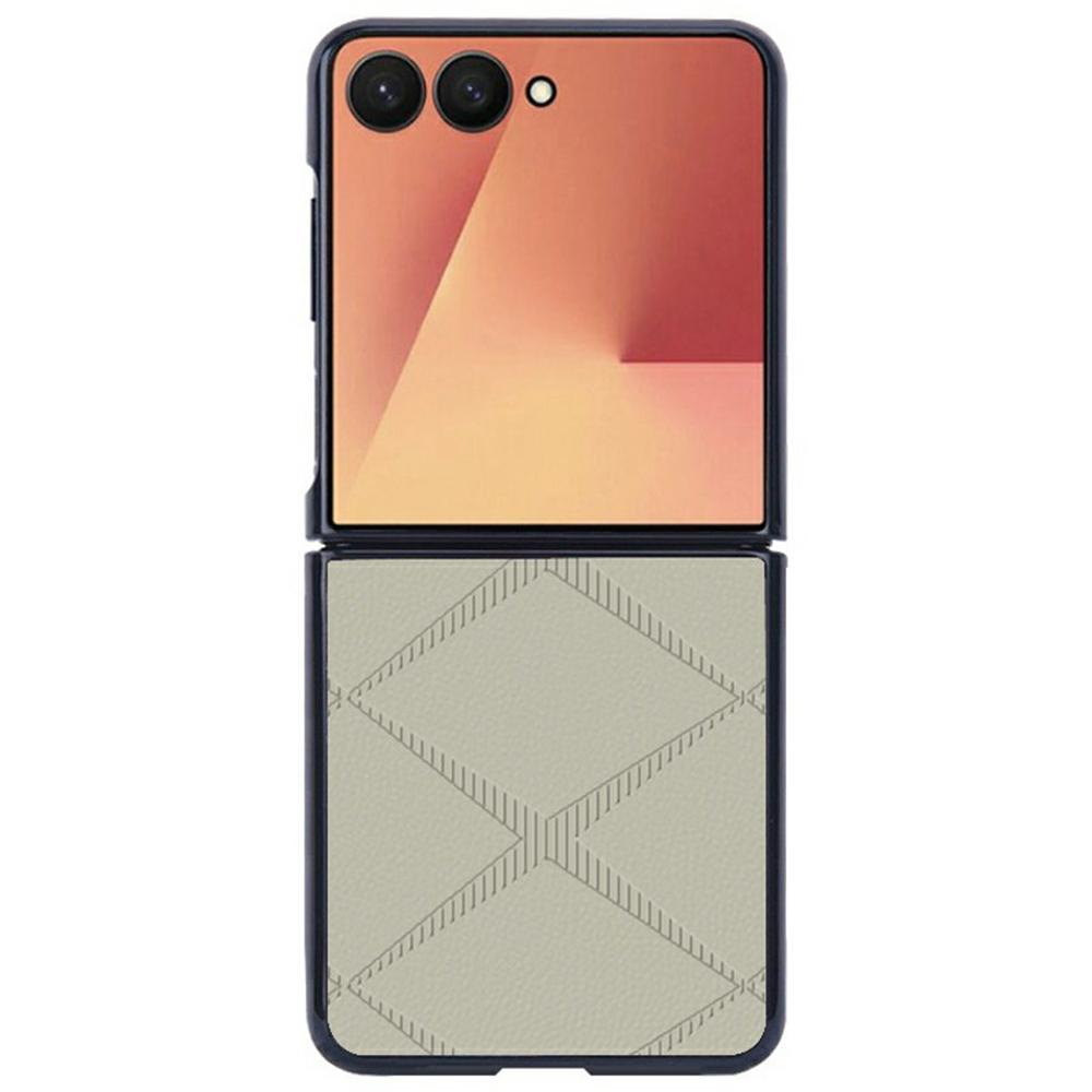 For Samsung Galaxy Z Flip7 5G Case X-Patterned TPU PU Leather PC Anti-Drop Phone Cover