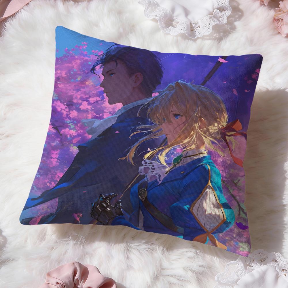 anime v-Violet Evergarden Cushion Cover Premium Comfort Reversible Pillow Cove -Two in One Design for Any Room & Car Interior