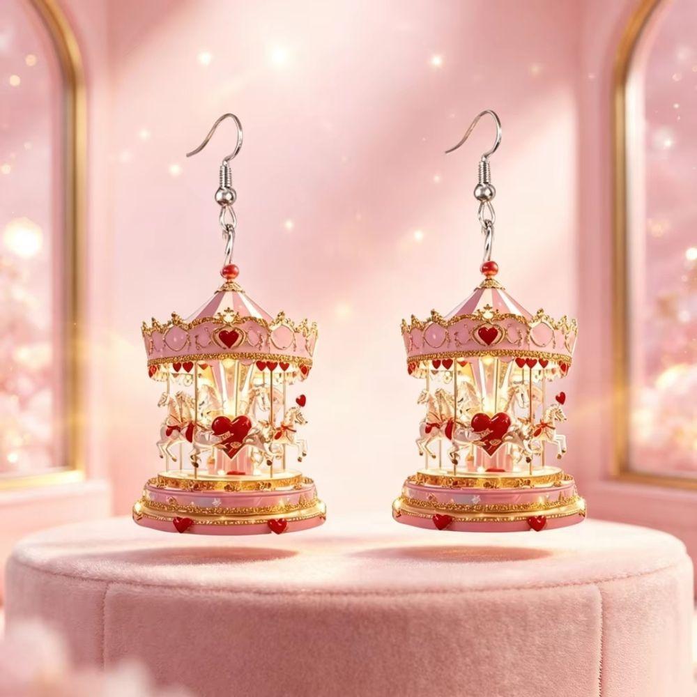 Retro Retro Carousel Earrings Mini Carousel Drop Earrings School Holiday