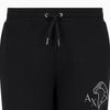 Armani Exchange SS24 Logo Eagle Head Embroidered Cuffed Knit Joggers Men bottoms Black 3DZPHQ-ZJ9KZ-1200