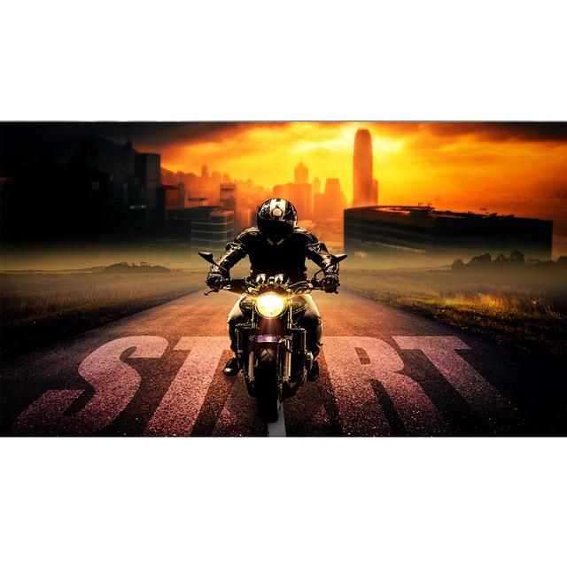 

Мотоцикл в тумане, плакаты и принты, картина на холсте, черно-белые настенные художественные картины для гостиной, домашний декор, Cuadros, без рамки 20*40cm