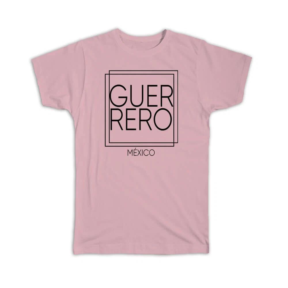 Gift T-Shirt : GUERRERO Mexico Square Modern Minimalist Font XL