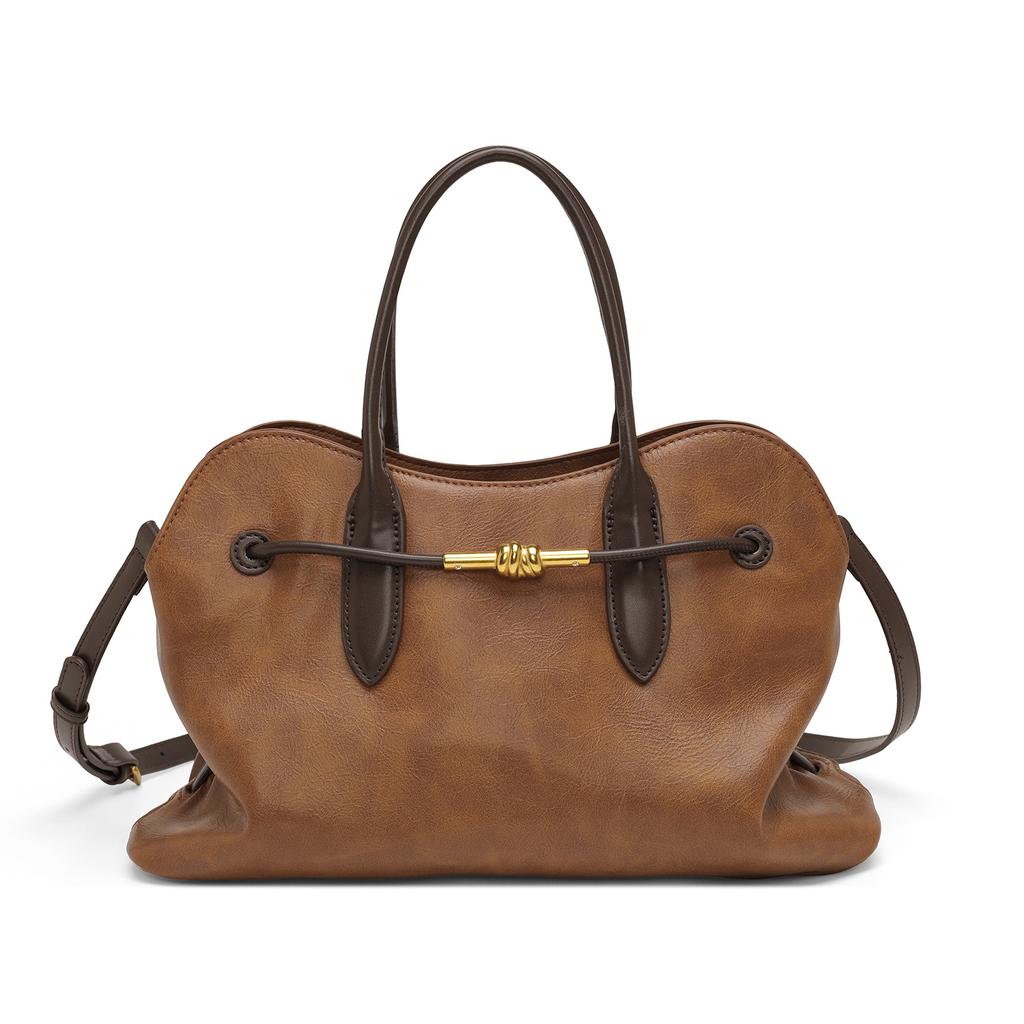 Large-capacity Belt-fastened Briefcase, Single-shoulder Tote Bag