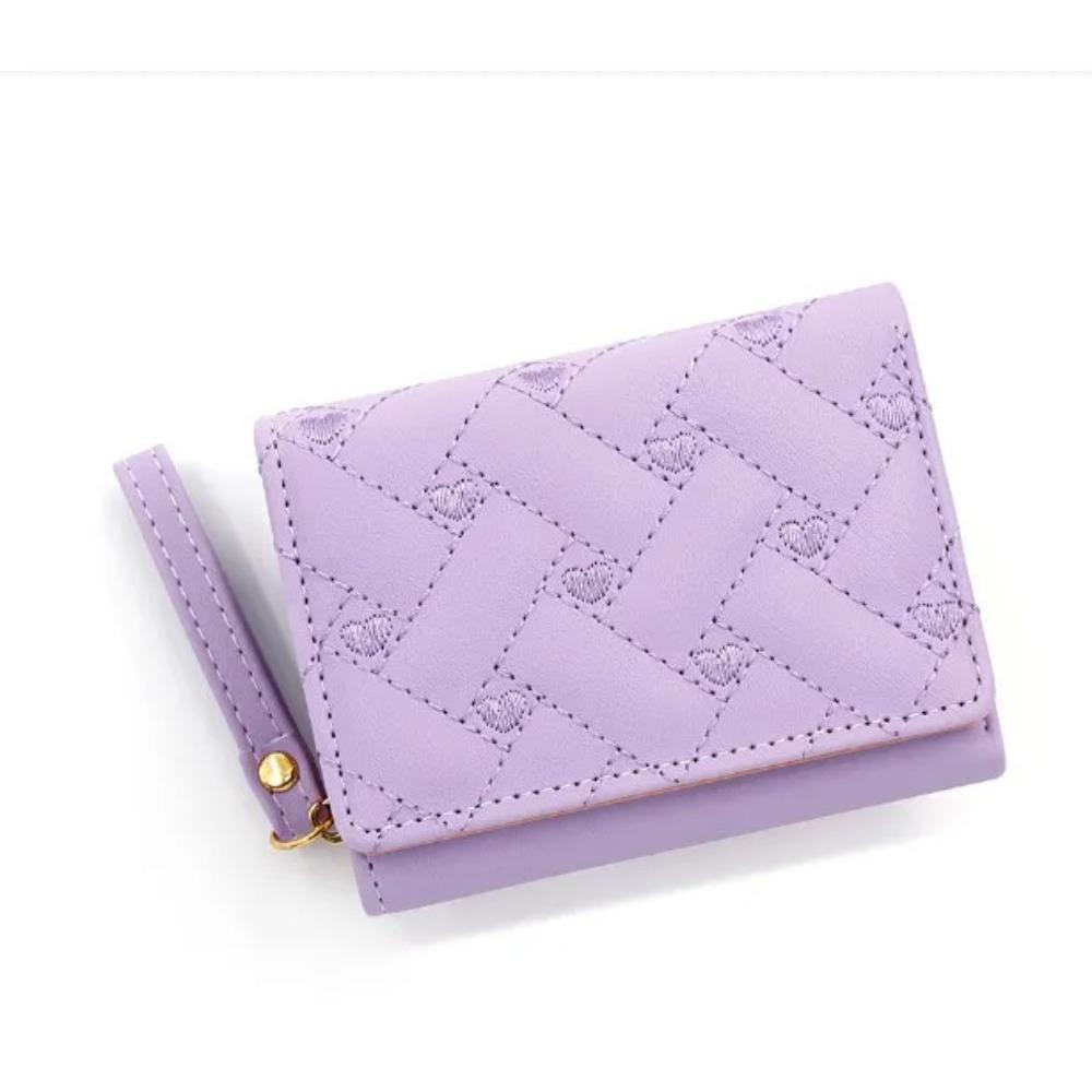 

Кошелек с вышивкой Love, женский короткий кошелек Zero, женский кошелек с тройным сложением, вмещающий несколько карт, большой емкости, универсальный модный кошелек