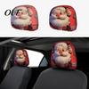 Soft Elastic Car Headrest Covers Christmas Cover, Stretch Santa Deer Print Auto Travel Decor Protector, Universal Fit Holiday Interior for Most