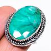 Skota Smaragd(Simuliert) Edelstein 925er Sterlingsilber Schmuck Ringgröße 8 AR-16606