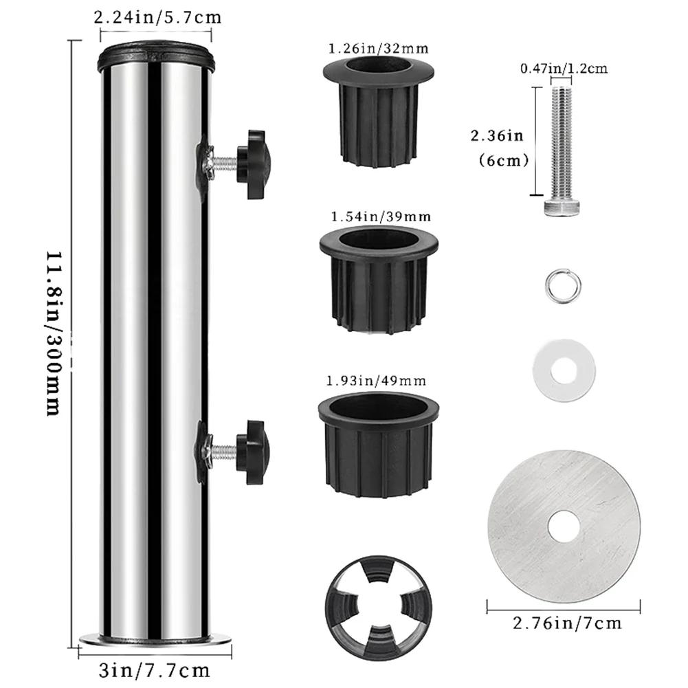 Stainless Steel Umbrella Stand Tube Sleeve for Outdoor Patio Deck Base Support Pipe Stable and Weather Resistant