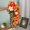 Exquisite Waterdrop Design Autumn Orange Flower Handheld Artificial Bouquet for Home Decoration and Events