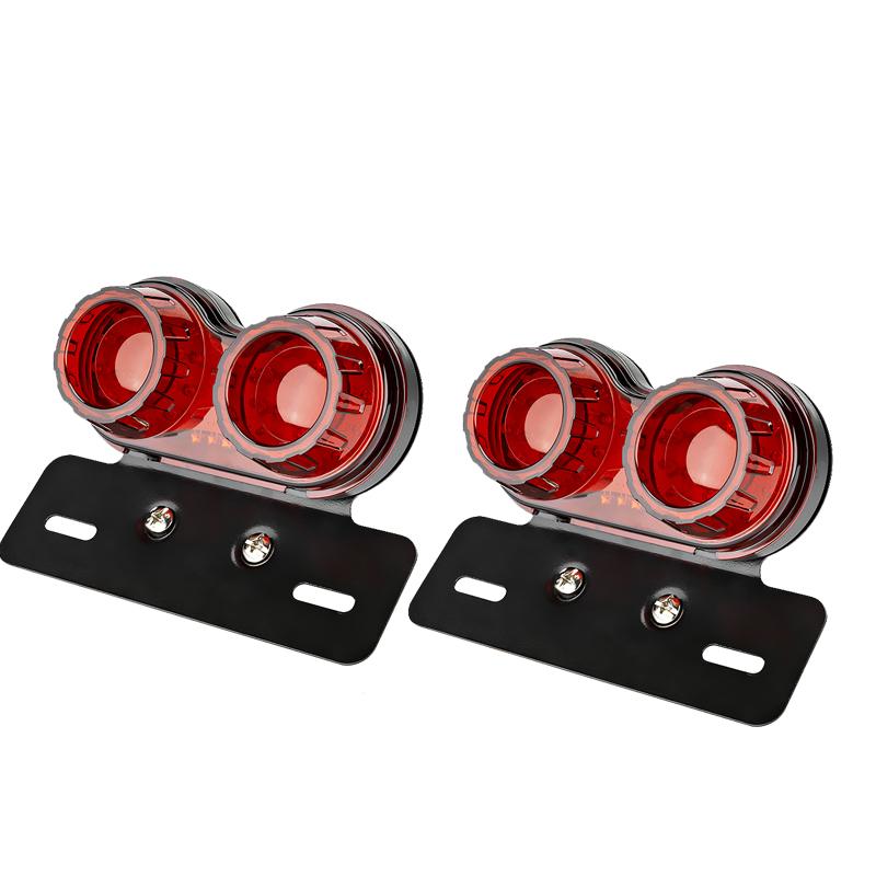 Motorcycle LED Tail Light Turn Signal Lights License Plate Bracket Brake Lamp For Honda Yahama Harley Universal 12V Rear Light