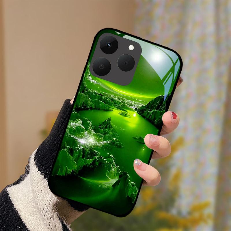 Für Realme 15T 15 T 5G Hülle Luxus Mode Gehärtetes Glas Rückseite Für Realme15T Stoßfester Bumper Funda RMX5111 RMX5112 Etui