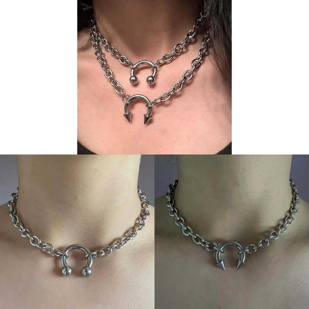 Geometric Animal Pendant Necklace With Stainless Steel Chain For Women
