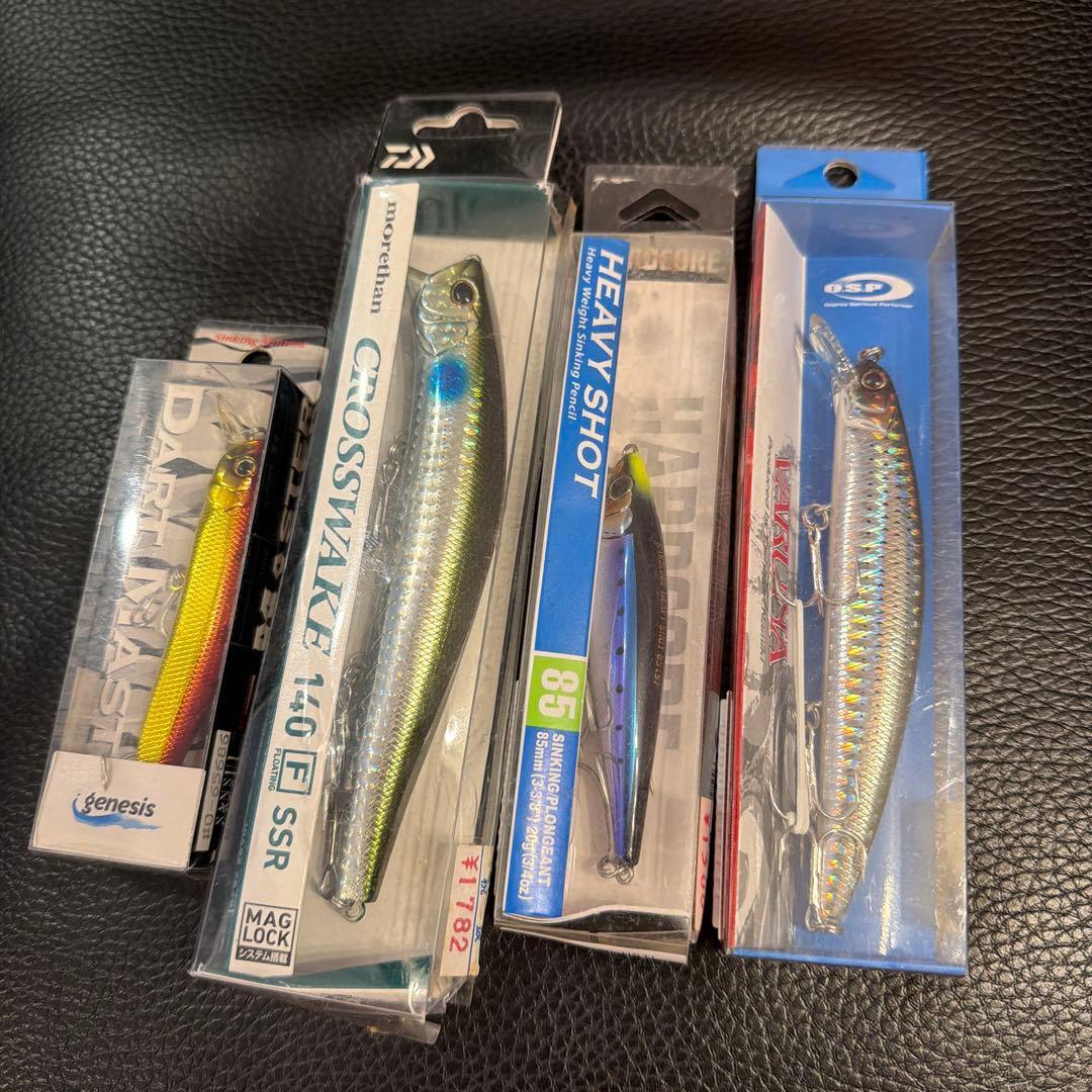 Used Set of 4 minnow plugs for sea bass