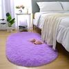 Soft Silky Oval Plush Rug for Kids Bedroom Living Room Sofa Area Balcony Home Decor Girl Room Floor Mat