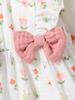 Baby Girl's All Seasons Long Sleeve Print Floral With Bow Daily Jumpsuit For Newborn-6M Clothes +Headband
