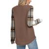 Women's Plaid Print Round Neck Long Sleeve Casual Loose Top