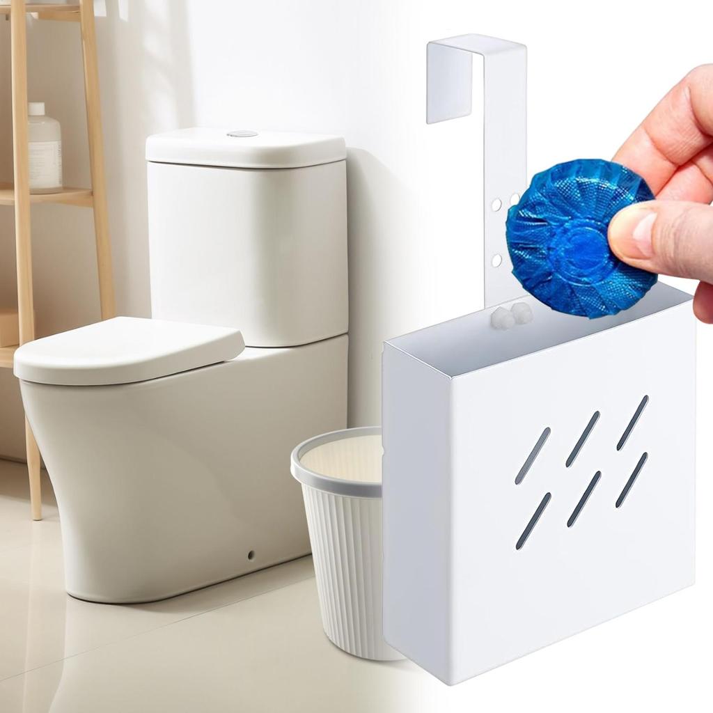 Hållare för toalettankrengöring Rostfritt stål Förvaring Justerbar krok Fäste för toalettankrengöring för Hem Badrum Toalett