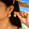 Stainless Steel Romantic Heart Drop Earrings Fashion Daily Gold Plated Dangle Earrings Fashion Daily Jewelry for Women Gift
