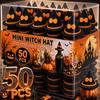 50/1Pcs Halloween Miniature Witch Hats Felt Bow Ornaments for Doll Figures Bottles Cupcakes Home Table Party Decoration Supplies