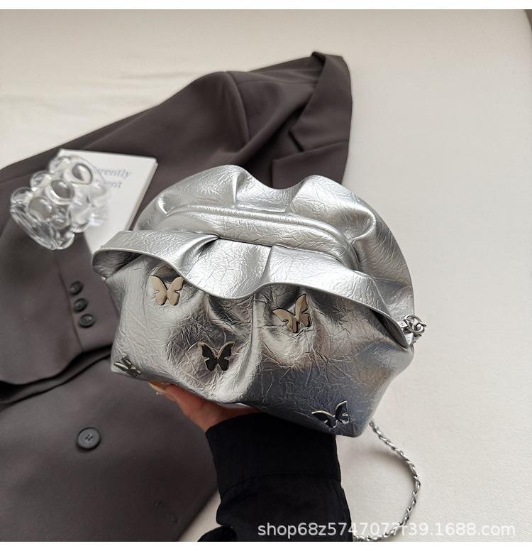 Summer new trend fashion versatile butterfly shoulder messenger bag high-end niche design chain cloud bag