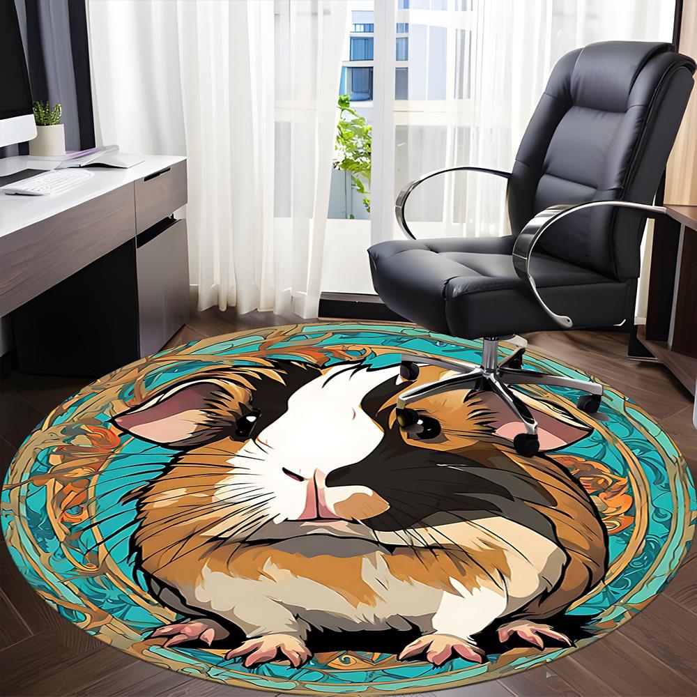 1 Stück Meerschweinchen Kunstwerk Stuhl Teppich für Büro, Rutschfest, Weicher und Langlebiger Büroteppich, Perfekt für Büro yy260127108