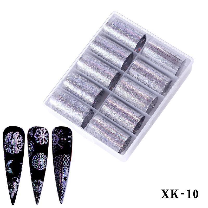 

One Box Nail Art Supplies Переводная наклейка Звездное небо Бумага Тибетский цветной лазерный лазерный стикер для ногтей 4*100cm