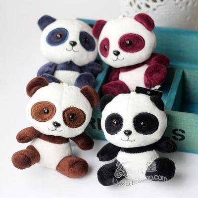 Colorful Plush Panda Key Chain Key Ring Female Bag Accessories Charm Pendant Stuffed Animal Key