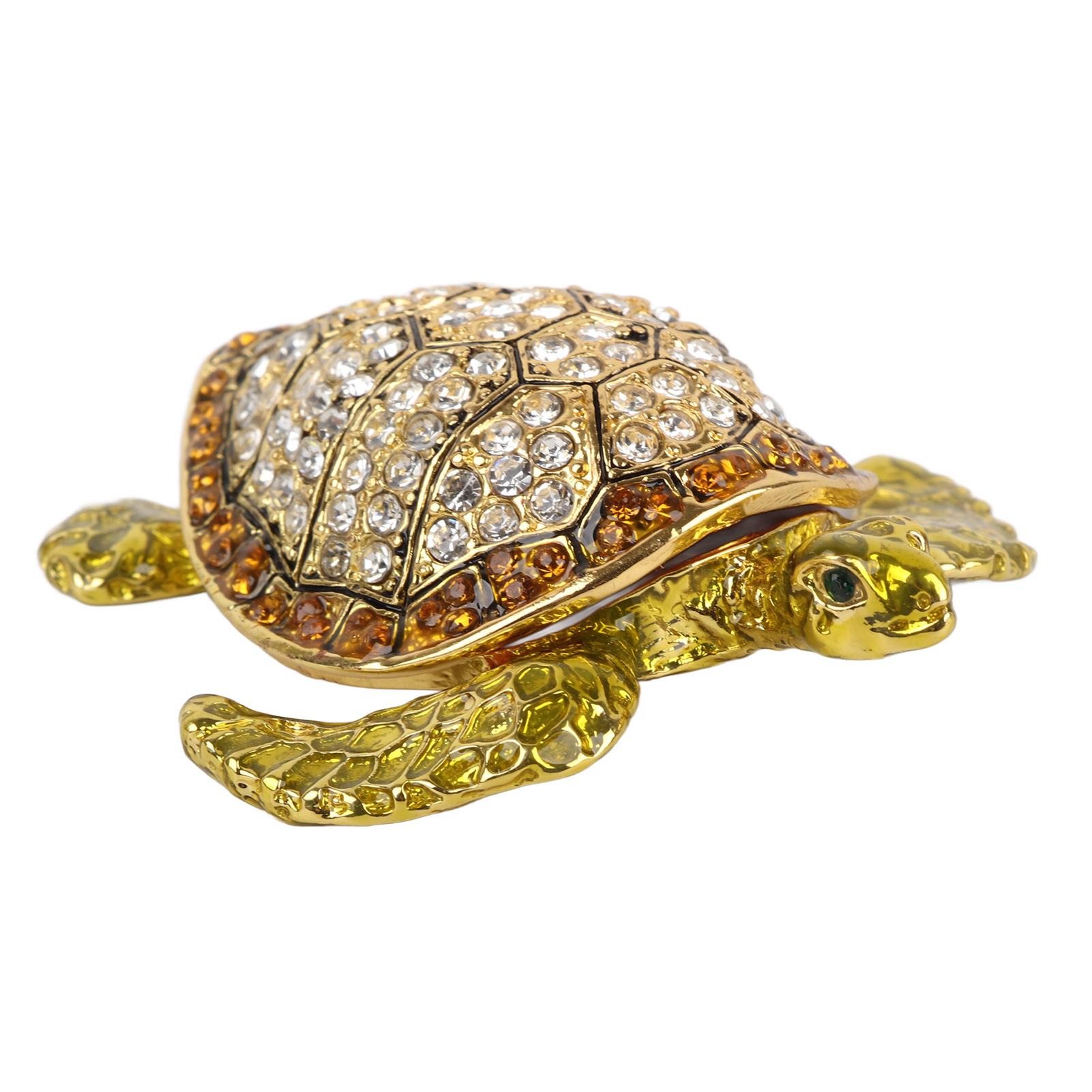 

Черепаха Шкатулка для мелочей Инкрустированная стразами Сплав цинка Яркие цвета Многоцелевая шкатулка с драгоценностями для