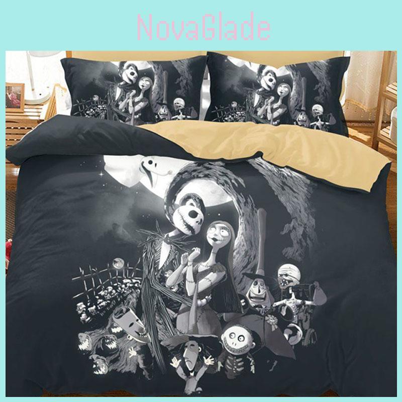 Versatile 3d The Nightmare Before Christmas Jack Comforter Duvet Cover Bedding Set