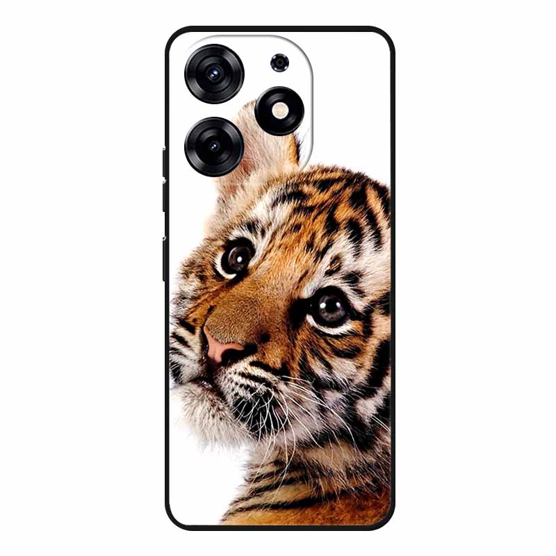 For Tecno Spark 20 Pro Case Wolf Soft Silicone TPU Back Cover Phone Cases For Tecno Spark20 Pro KJ6 Cute Animals Protector Funda
