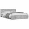 VidaXL Bed Frame with Headboard and LED Concrete Grey 150x200 Cm 3207605