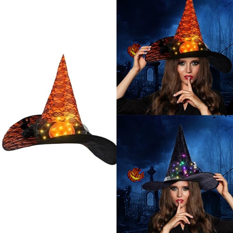 Retro Witch Hat Cloak Wand Accessory Unique Pumpkin Wizard Hat Fashion Accessory