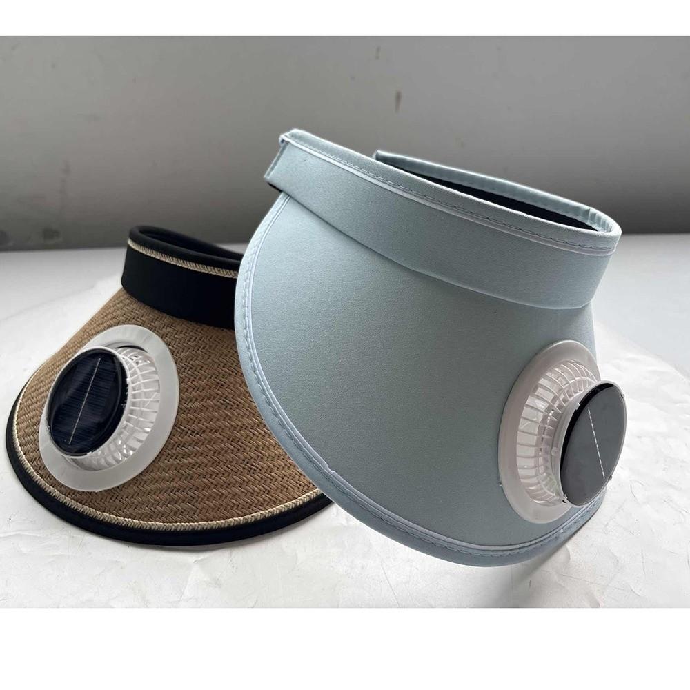 Breathable Sun Hat with Fan Wide Brim Beach Sunshade Hat Outdoor Visor Hat Mountain Climbing