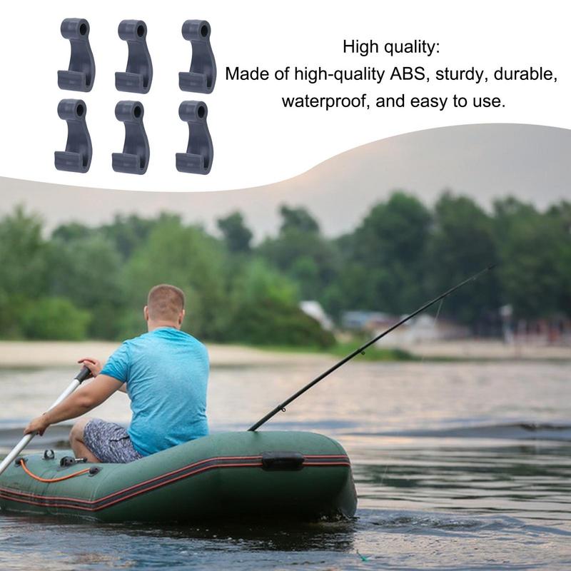 6 Pieces Cord Hooks J Shaped Hooks Durable Kayak Lashing Hooks For Rowing Boating Paddle Board Boat Canoe