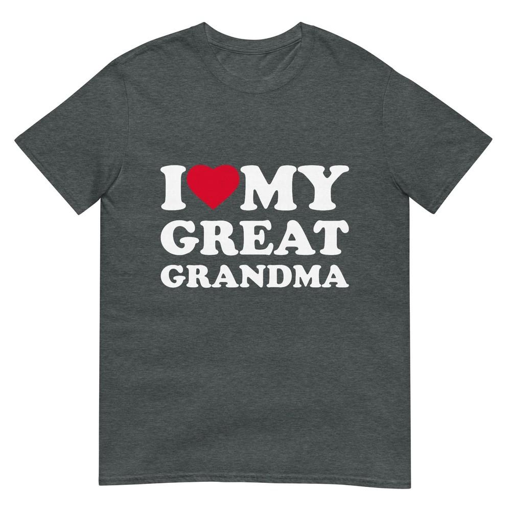 I Love My Great Grandma Heart Family Grandma Tshirt