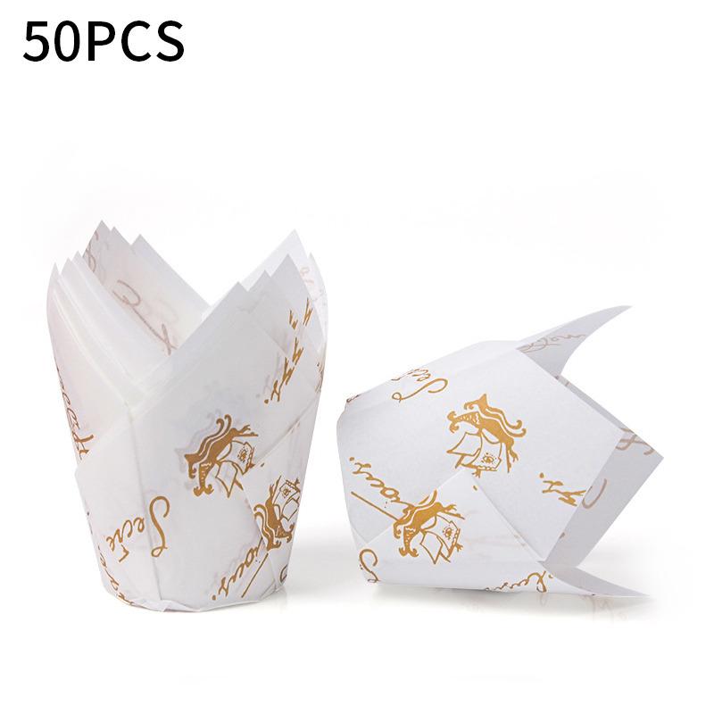 50/100pcs Multi-style Cupcake Liner Baking Cup For Wedding Party Caissettes Tulip Muffin Cupcake Paper Cup Oilproof Cake Wrapper