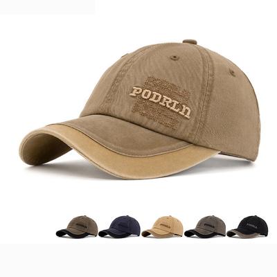 Summer Sunshade Baseball Cap Men's Letter Embroidered Contrast Color Soft Top Cap Outdoor Sun Hat