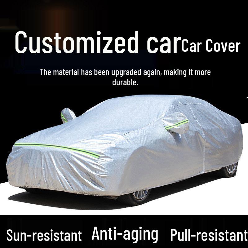 All-Season Oxford Car Cover: Sun, Rain, Snow Protection, Thickened for Warmth, Anti-freeze, Universal Fit Lightweight Aluminum Film