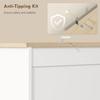 Kitchen Cupboard, Freestanding Kitchen Cabinet with 2 Cabinets, 2 Drawers, Open and Adjustable Shelves, White
