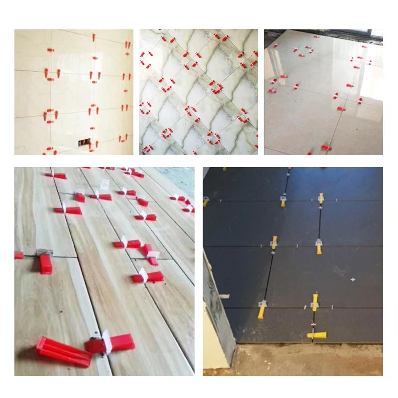 100pz Sistema di Livellamento per Piastrelle 1/1.5/2/2.5/3mm Clip di Livellamento per Piastrelle Ceramiche, Cuneo Distanziatore per Piastrelle a Muro e Pavimento, Pinza Livellatrice per Piastrelle