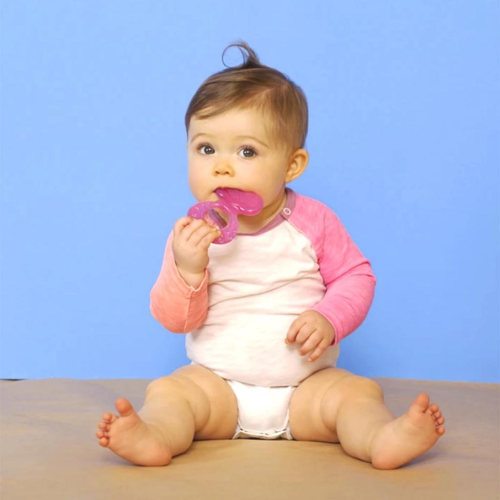 Nuby TG Ease Gum Cleaning Teething Pad, BPA-Free Silicone, Pink, NU-80429