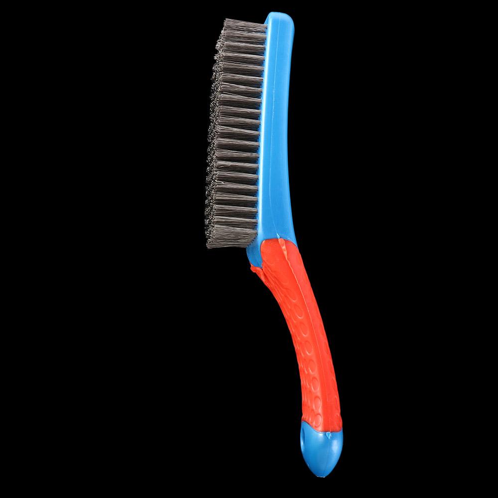 Metal Wire Brush Silicone Handle Steel Brush Scrub Kitchen