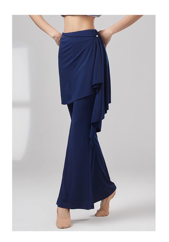 Women's Classical Dance Skirt Pants with Bell Bottoms and Drape Design