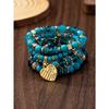 Multi-layer wooden bead beaded bracelet women's elastic rope bracelet