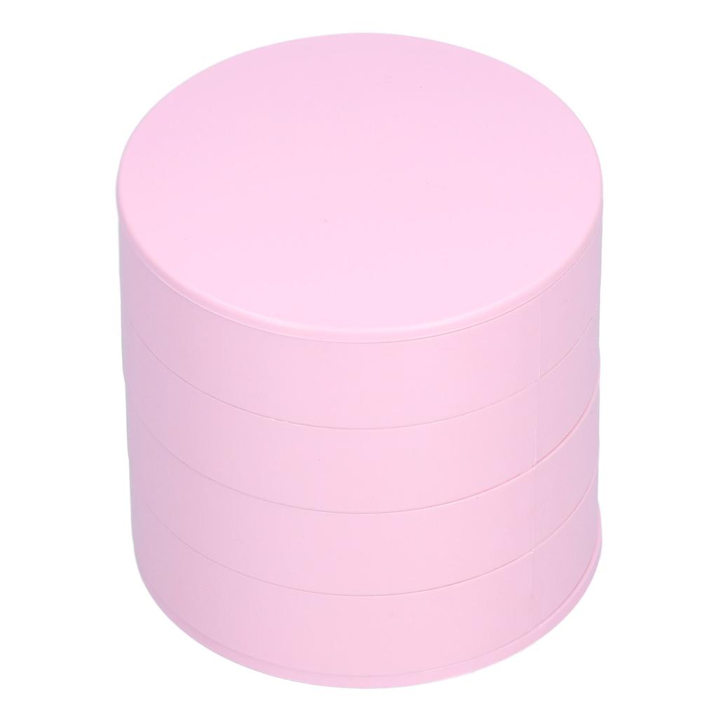 Mehrschichtige Schmuckschatulle Staubdichter Drehbarer Aufbewahrungsbehälter Organizer für Ornamente(Rosa 4-lagig)