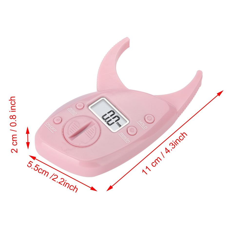 Pink Body Fat Monitors Portable Digital Skinfold Measurement Tester Measuring Caliper